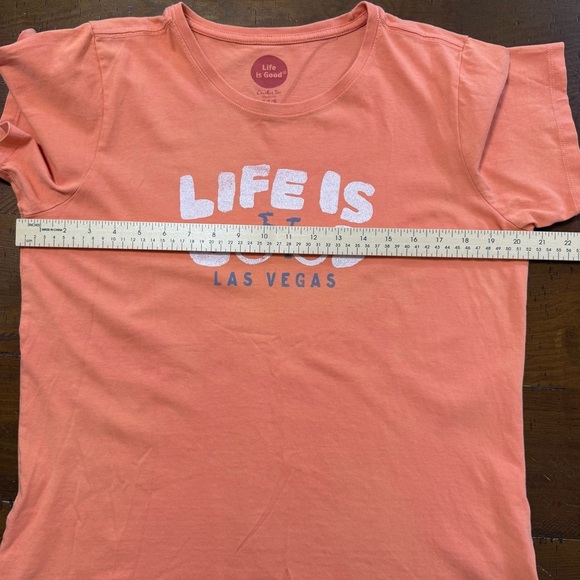 Life Is Good Warm Orange Tee Las Vegas women’s size L - Picture 5 of 10